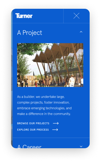 Turner Construction Megamenu