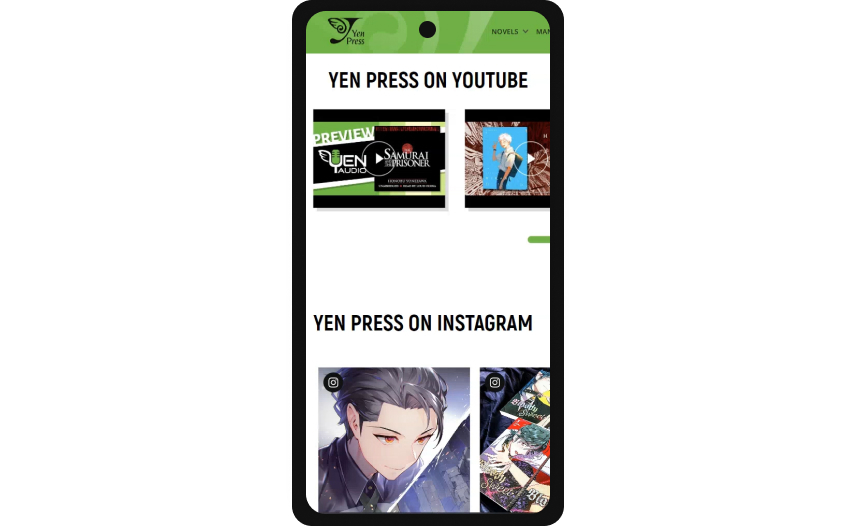 YenPress website device screen 3