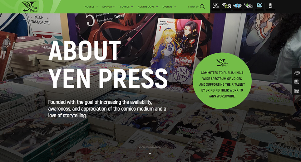 YenPress website screen 2