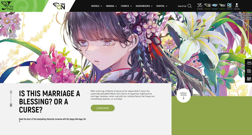 YenPress website screen 6